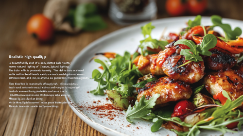 A Beautifully Plated Chili Dish on Wooden Table