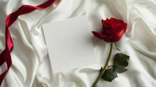 A Birthday Card with Rose and Ribbons