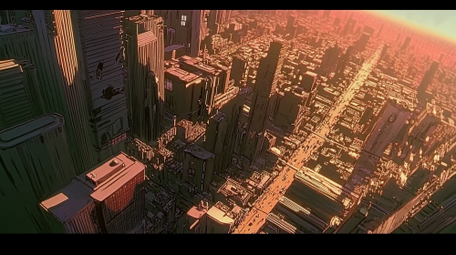 A Bismuth City at Sunset: Anime Environment