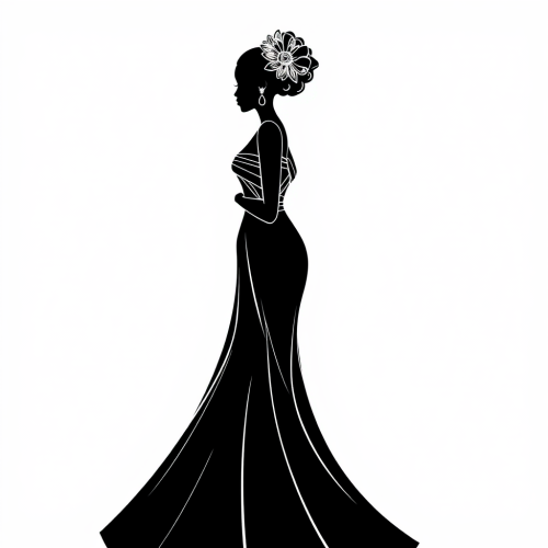 A Black Debutante in Silhouette Drawing