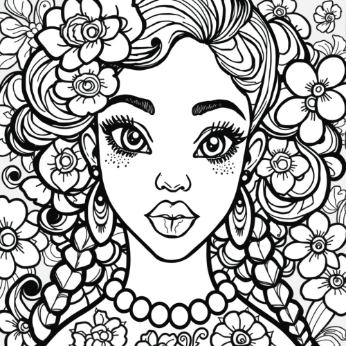 A Black Girl Engaged in Coloring Pages