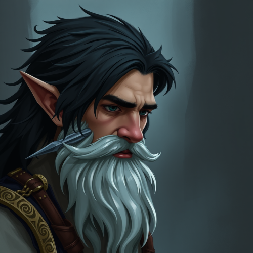 A Black-Haired, Beardless Male Gnome from D&D