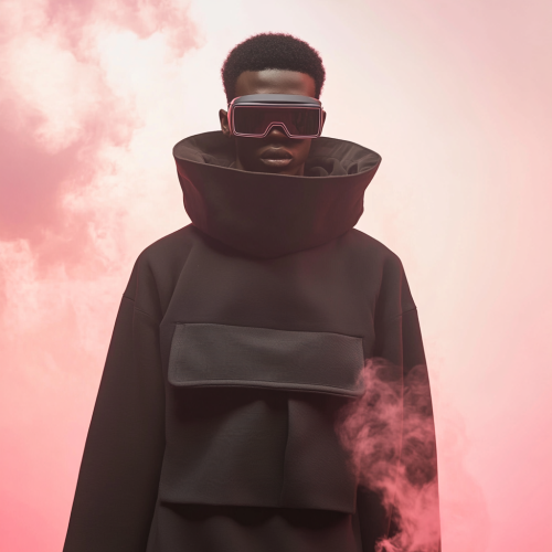 A Black Man in stylishly oversized sweatshirt