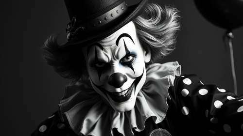 A Black and White Sketch of It the Clown