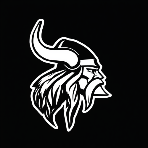 A Black and White Viking Logo