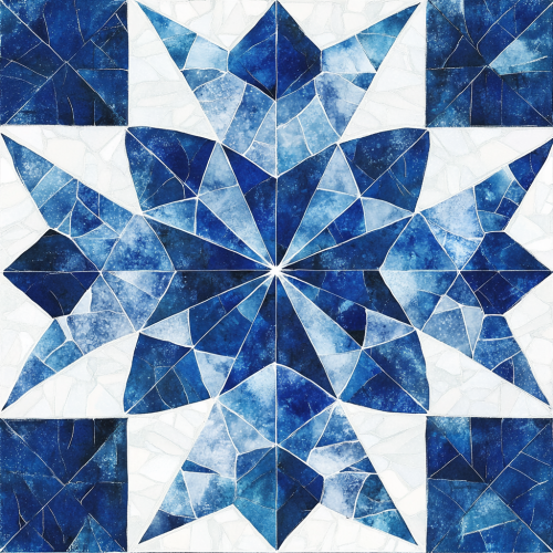A Blue Star: Minimalist Space Pattern