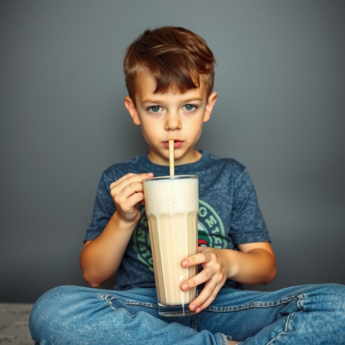A Boy Becoming Obese from Weight Gain Milkshake