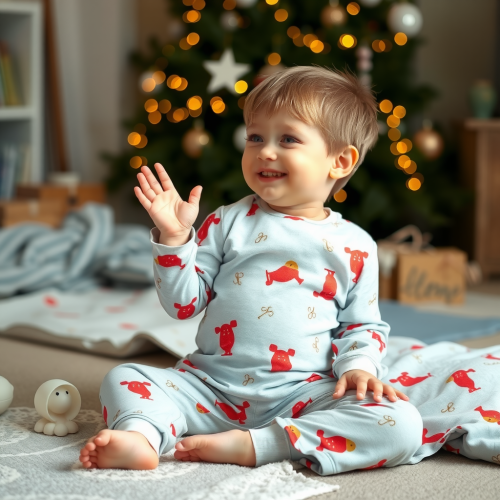 A Boy in Pajamas Wishing for a Big Belly