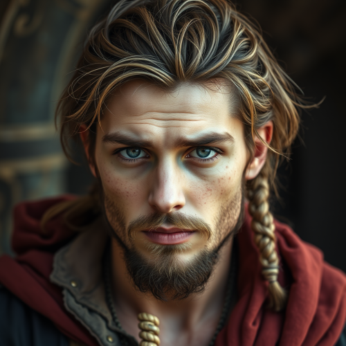 A Brave Medieval Pirate with Brown Hair