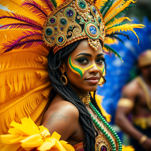 A Brazilian Woman Enjoying the Carnival