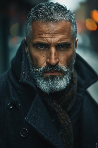 A Brazilian man in urban alley at dusk