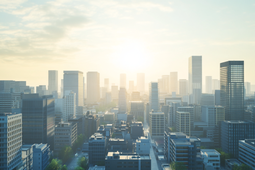 A Busy Japanese City with Skyscrapers