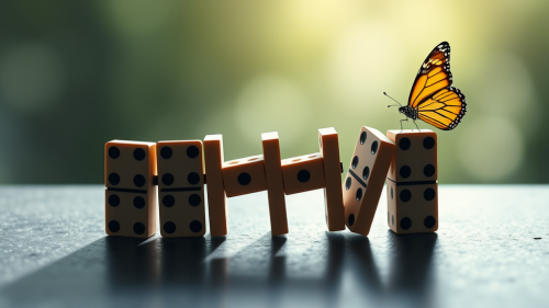 A Butterfly Effect: Dominoes Falling from Push