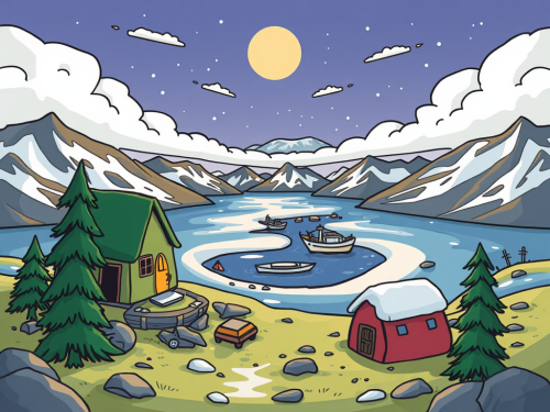 A Cartoon Style View of the Arctic Circle