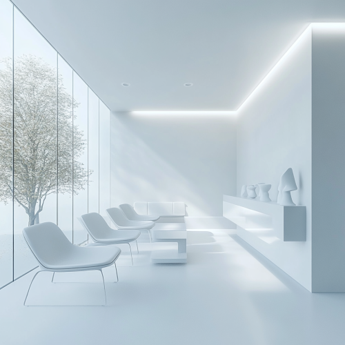 A Clean Dentist's Waiting Room with Modern Design