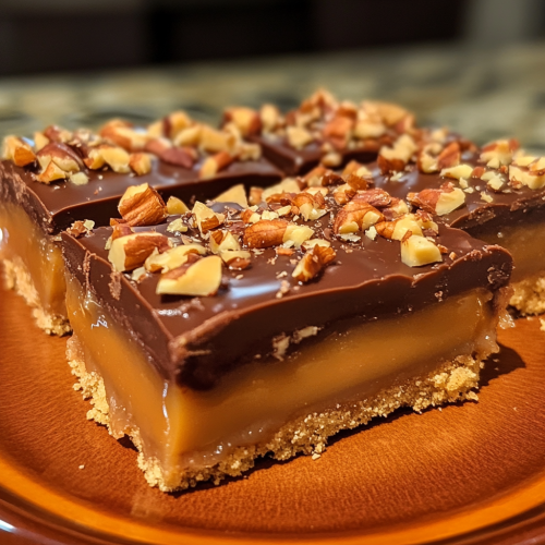A Close-Up of Gooey Turtle Bars on Plate