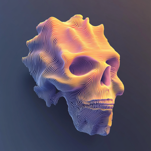 A Colorful Skull Made of Abstract Lines