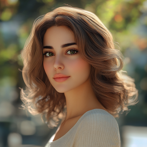 A Confident Persian Woman in a Serene Setting