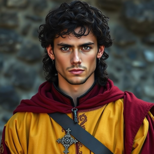 A Confident Young Dornish Nobleman in Regal Attire.