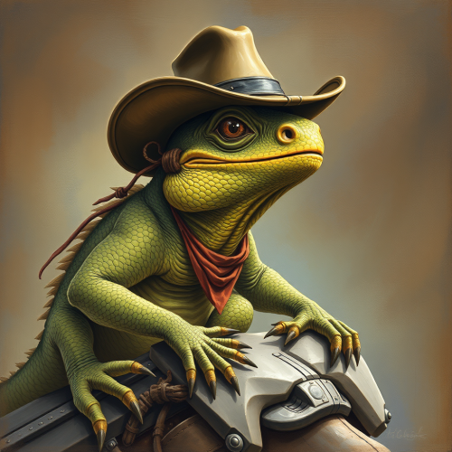 A Cowboy Lizard in Action