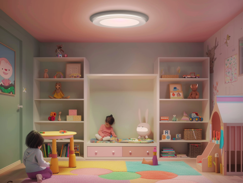 A Cozy Children's Room with LED Light