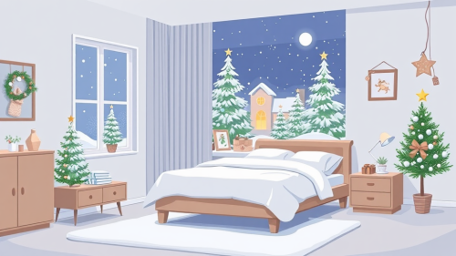 A Cozy Christmas Eve in Minimalist Bedroom
