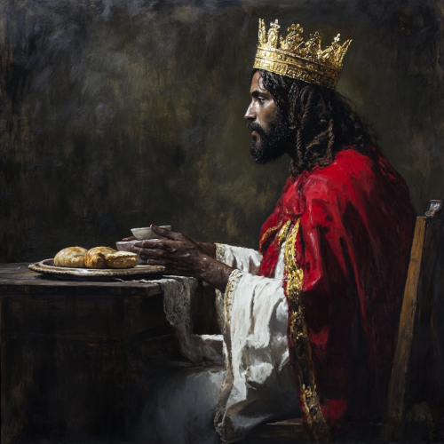 A Crowned Jesus at Dinner Table A Crowned Jesus at Dinner Table