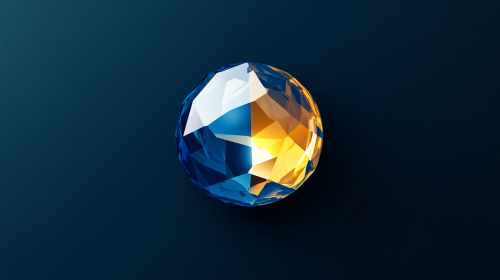 A Crystal Ball with Blue and Gold Colors