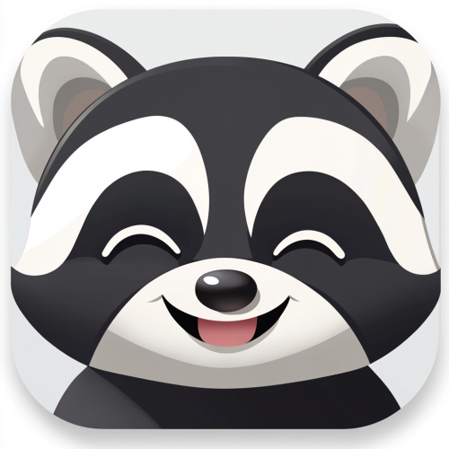 A Cute Cartoon Raccoon Winking in Simple Design