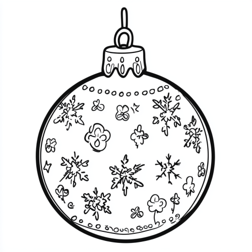 A Cute Christmas Bauble Coloring Page