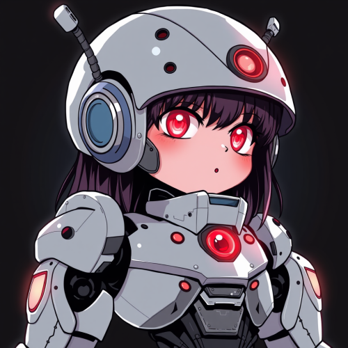 A Cute Manga Robot Girl in Noir Style