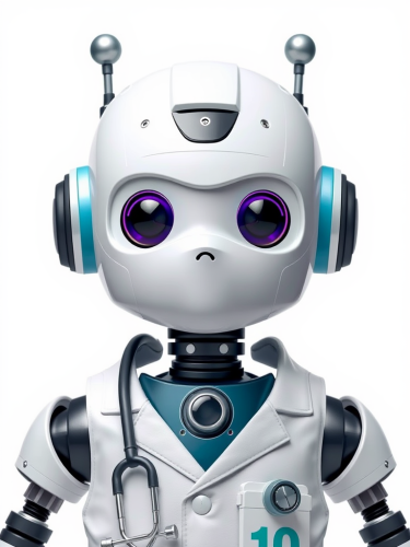 A Cute Robot Doctor Holding Tools