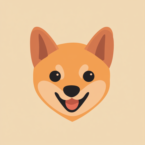 A Cute Square Dog's Emoji Face