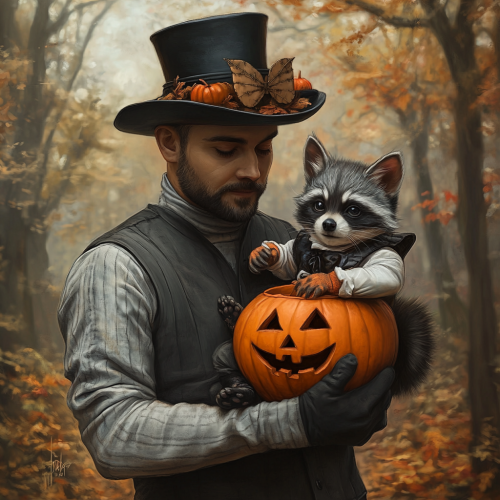 A Dad and Baby costumed for Halloween A Dad and Baby costumed for Halloween