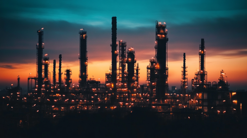 A Dark Oil Refinery in Saudi Arabia