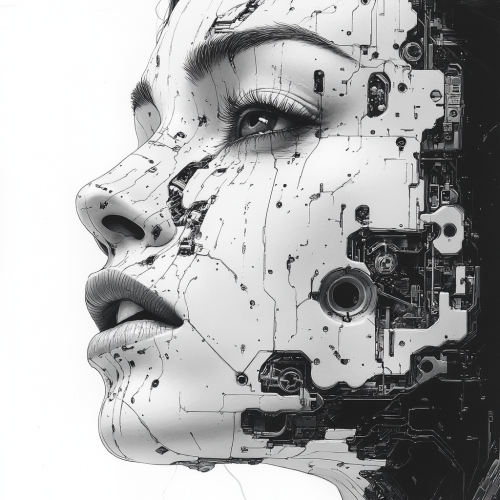 A Detailed Drawing of a Woman's Face