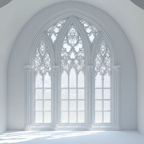 A Detailed Gothic Window in White Light