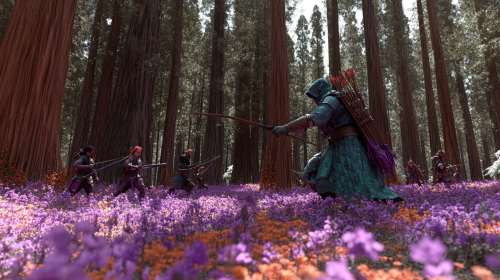 A DnD wizard fights giant troll in forest