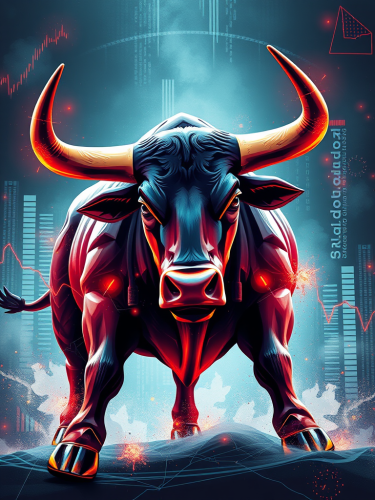 A Dynamic Stock Market Bull Poster