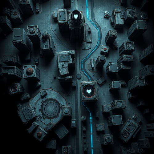 A Dystopian City Map with Rustic Industrial Feel