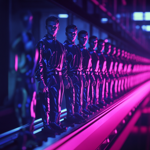 A Factory Line with Male and Female Clones