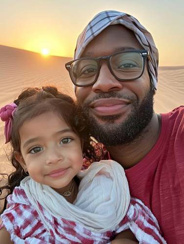A Family Portrait in Dubai Desert at Sunset A Family Portrait in Dubai Desert at Sunset