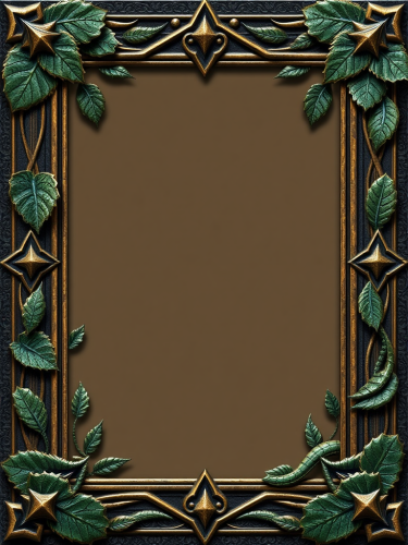 A Fantasy Card Border Frame with Alligator Theme