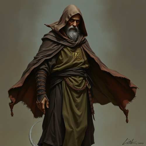 A Fantasy Human Dressed in Monk Robes