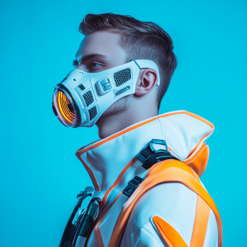 A Fashionable Man in Futuristic Outfit