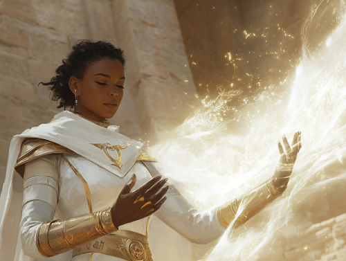 A Female Battlemage Banishes Undead Zombie