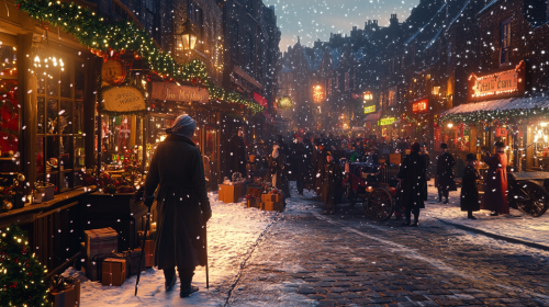 A Festive London Christmas Scene in 1836