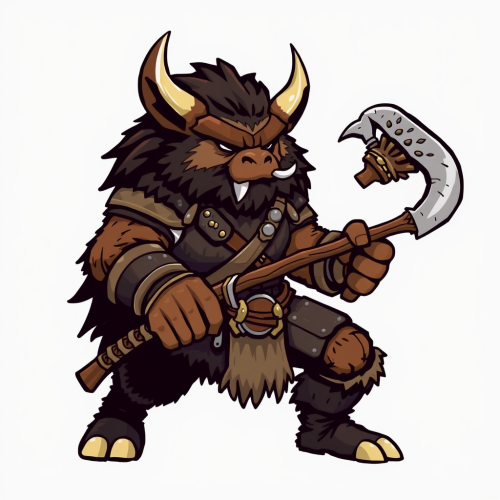 A Fierce Bugbear Barbarian in Vibrant Combat Pose