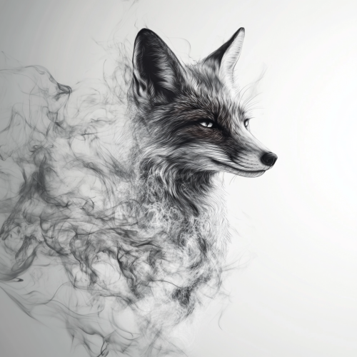 A Flowing Fox in Vapor with Soft Lines