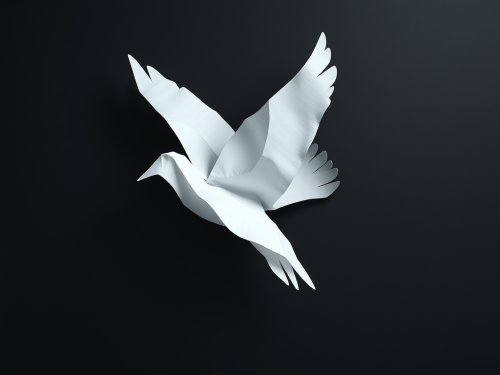 A Flying Paper Abstract on Dark Background